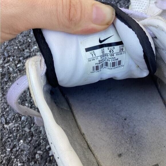 ~Nike Sweet Classic Leather Shoes White Black Silver 2009 Mens Size 11vintage - Picture 7 of 8